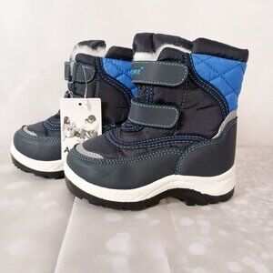 Apakowa Boys Winter Snow Boots Navy Blue Toddler Size 24 Warm New